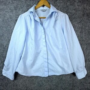 Vintage Cobble Lane Shirtmakers Office Blouse Womens 14 Blue Button Up Capsule